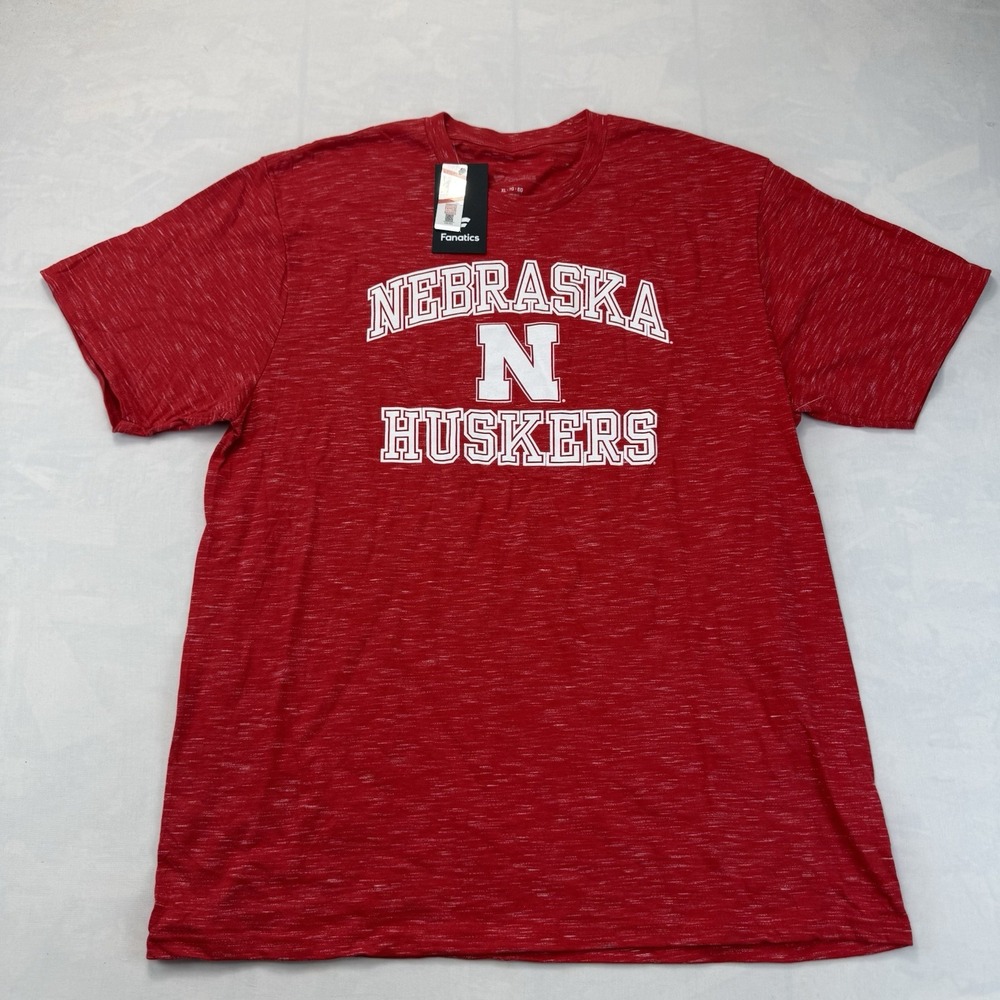 Fanatics Nebraska Cornhuskers Men's XL NWT Red T-Shirt NCAA Huskers Cotton